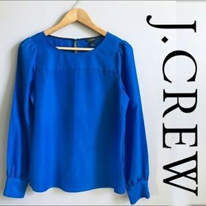 J. Crew bright blue boatneck blouse, size M